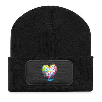 I give you my heart - Recycled Patch Beanie - black - Front