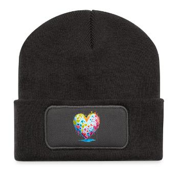 I give you my heart - Recycled Patch Beanie - dark grey - Front