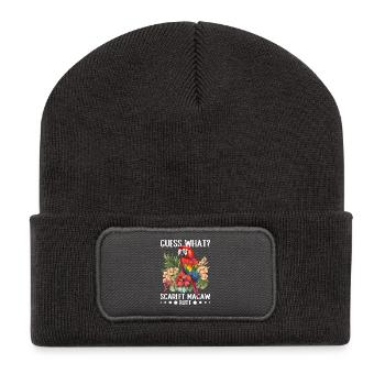 Guess what? scarlet macaw butt - Recycled Patch Beanie - dark grey - Front