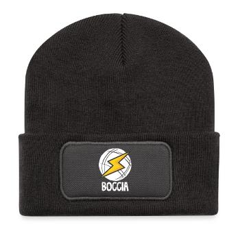 Vêtements de joueur de boccia avec balles de boccia Boccia - Beanie recyclé à patch - charbon - Devant