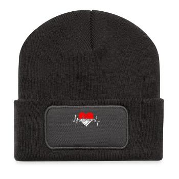 Hannover Skyline Herzschlag Fan Liebe Hannöversch - Beanie recyclé à patch - charbon - Devant