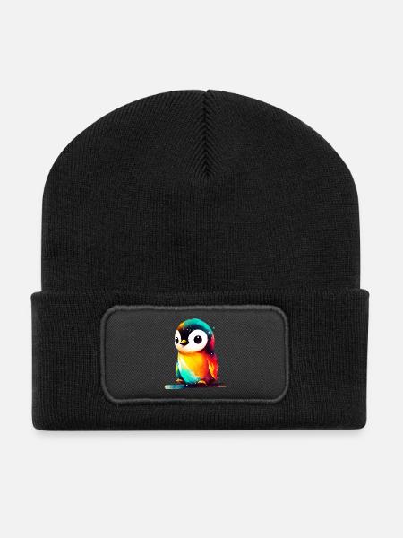 Pinguin - Recycelte Patch Beanie - Schwarz