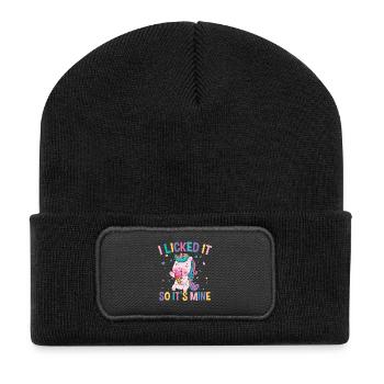 I licked it so it s mine - Recycelte Patch Beanie - Schwarz - Vorne