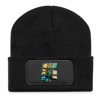 Paysage abstrait aux couleurs vives - Beanie recyclé à patch - noir - Devant