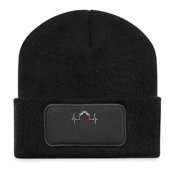 Milan Skyline Italie Heartbeat Fan Love Milano - Beanie recyclé à patch - noir - Devant