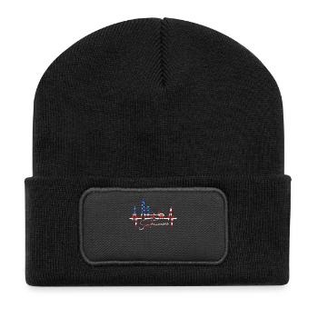 San Francisco Skyline Heartbeat Californie États-Unis - Beanie recyclé à patch - noir - Devant