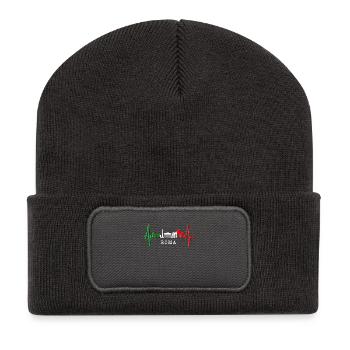 Rom Kolosseum Herzschlag Roma Skyline Rome Italien - Recycelte Patch Beanie - Dunkelgrau - Vorne