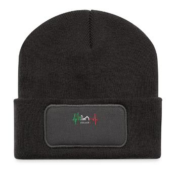 Mailand Skyline Italien Herzschlag Fan Love Milano - Recycelte Patch Beanie - Dunkelgrau - Vorne