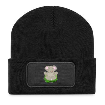 Elephant Yoga Fitness Meditation - Recycled Patch Beanie - black - Front