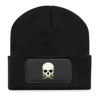 Fléchette tête de mort - Beanie recyclé à patch - noir - Devant