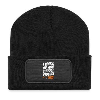 Violoniste Je me réveille et choisis les violons Violon - Beanie recyclé à patch - noir - Devant