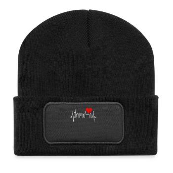 Münster Skyline Heartbeat Heart Love Love Münster - Recycled Patch Beanie - black - Front