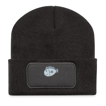 Fish Ocean Fish Motif - Recycled Patch Beanie - dark grey - Front