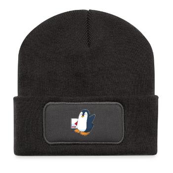 Jeu de cartes de poker Penguin Poker - Beanie recyclé à patch - charbon - Devant