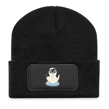 Baby Penguin Egg - Recycled Patch Beanie - black - Front