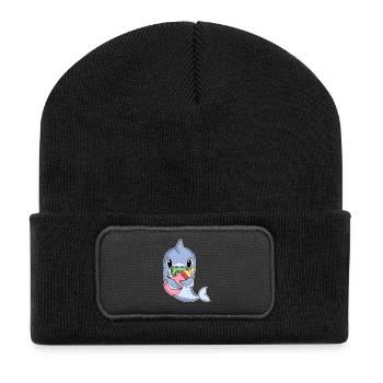Bébé dauphin - Beanie recyclé à patch - noir - Devant
