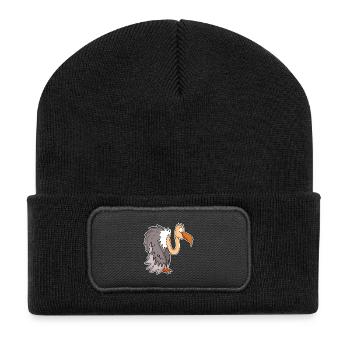 Geier - Recycelte Patch Beanie - Schwarz - Vorne