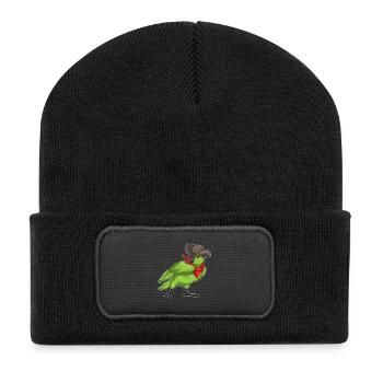 Perroquet Cowboy chapeau de Cowboy - Beanie recyclé à patch - noir - Devant