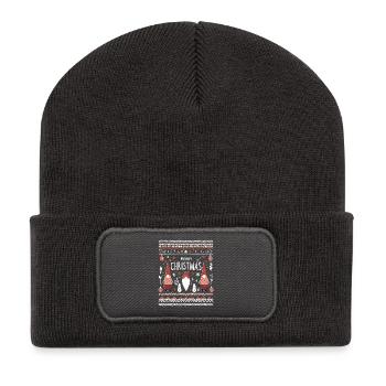 Gnomes de Noël moches - Beanie recyclé à patch - charbon - Devant