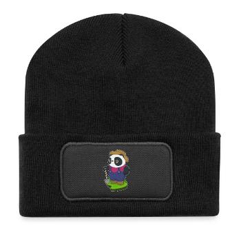 Ferme de pelles Panda Farmer - Beanie recyclé à patch - noir - Devant