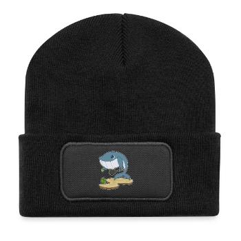 Sport de raquette de tennis de tennis de baleine - Beanie recyclé à patch - noir - Devant