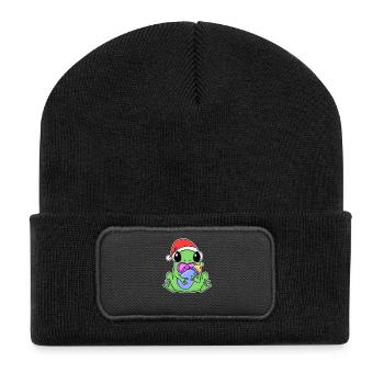 Frog Baby Christmas - Recycled Patch Beanie - black - Front