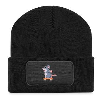 Mouse Skater Skateboard Sport - Recycled Patch Beanie - black - Front
