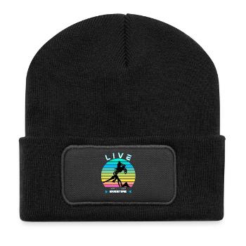Living Life as an Adventure - Moto Cross - Recycled Patch Beanie - black - Front