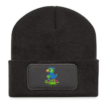 Trottinette Perroquet - Beanie recyclé à patch - charbon - Devant