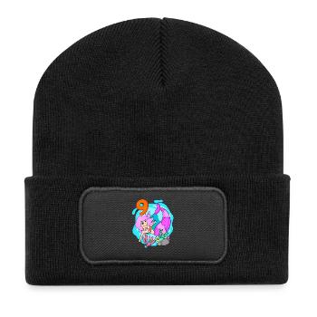 Fille - 9e anniversaire sirène - fille - Beanie recyclé à patch - noir - Devant