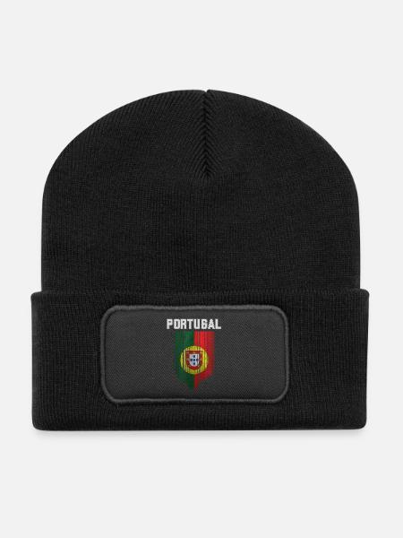 Drapeau du Portugal, fierté portugaise - Beanie recyclé à patch - noir