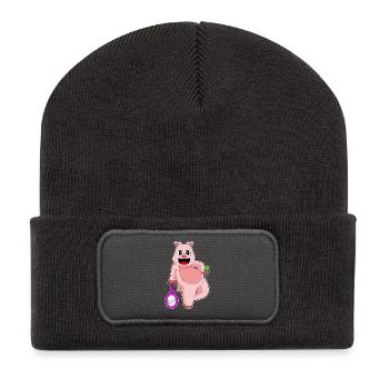 Raquette de tennis Pig - Beanie recyclé à patch - charbon - Devant