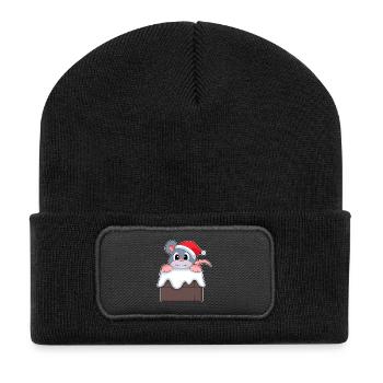 Chapeau de Noël de Souris - Beanie recyclé à patch - noir - Devant