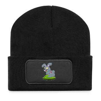Bunny Halloween Zombie - Recycled Patch Beanie - black - Front