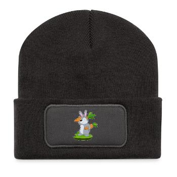 Carottes lapin - Beanie recyclé à patch - charbon - Devant