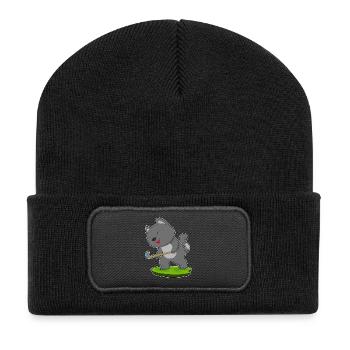 Hockey sur gazon Cat Stick de hockey sur gazon - Beanie recyclé à patch - noir - Devant