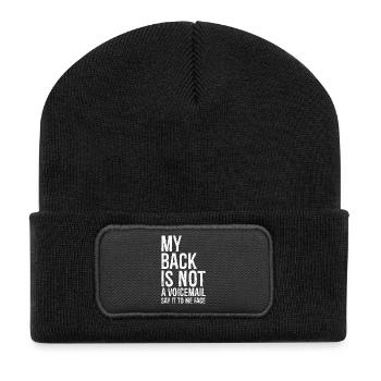 my back Is not a voicemail say It to me face - Recycled Patch Beanie - black - Front
