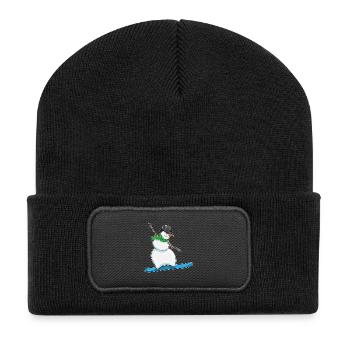 Snowman Christmas Snowboard - Recycled Patch Beanie - black - Front