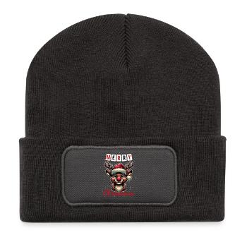 Merry Christmas with Rudolph: Festive Design - Recycled Patch Beanie - dark grey - Front