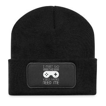 Must Go Video Games Need Me Video Gamer - Recycled Patch Beanie - black - Front