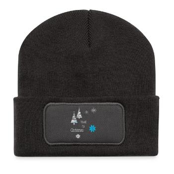 Noël Hiver Magie - Beanie recyclé à patch - charbon - Devant