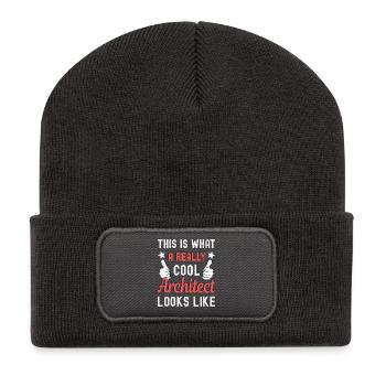 Architekt - Recycelte Patch Beanie - Dunkelgrau - Vorne