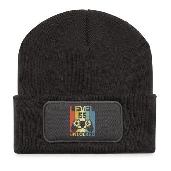 Level 55 Unlocked Funny Video Gamer 55Th Birthday - Recycled Patch Beanie - dark grey - Front