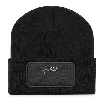 Helsinki Skyline Heartbeat Finnish Love Finland - Recycled Patch Beanie - black - Front