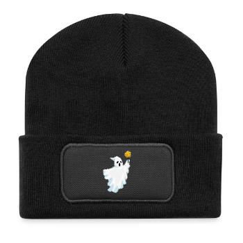 Geist Halloween Lutscher - Recycelte Patch Beanie - Schwarz - Vorne