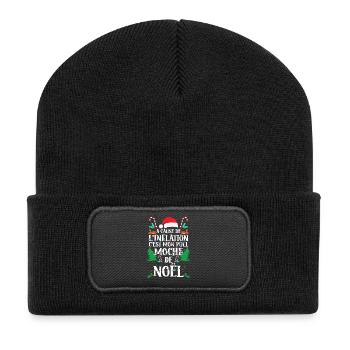 Pull Moche De Noël - Beanie recyclé à patch - noir - Devant