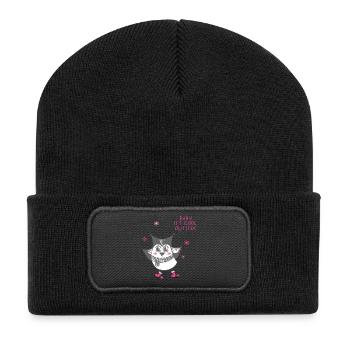 Baby it's cool outside - Owl - Recycled Patch Beanie - black - Front