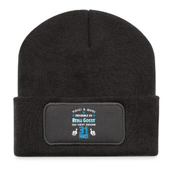 31 ans anniversaire homme cadeau drôle humour - Beanie recyclé à patch - charbon - Devant