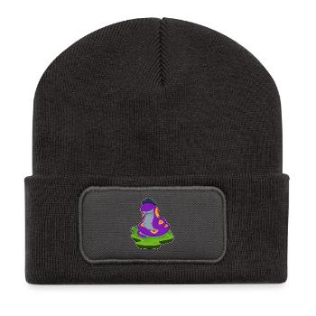 Chapeau de serpent - Beanie recyclé à patch - charbon - Devant