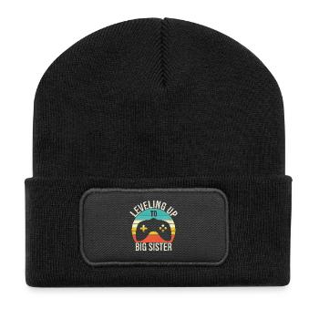 Auf dem Weg zur großen Schwester - Recycelte Patch Beanie - Schwarz - Vorne